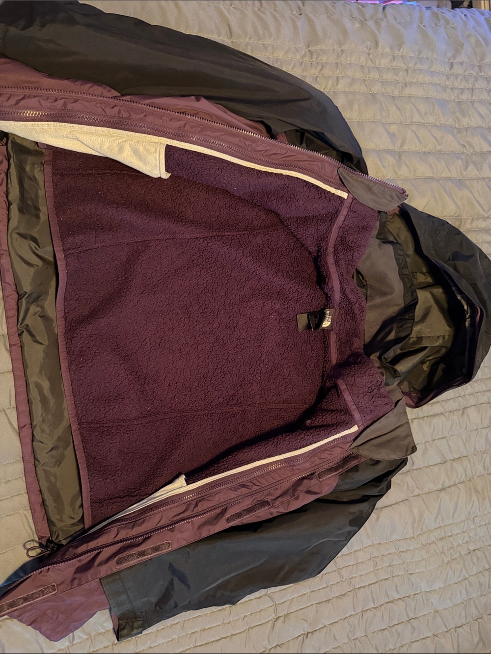 The North Face Girls' Hooded Rain Jacket - Plum and Black - Picture 4 of 4
